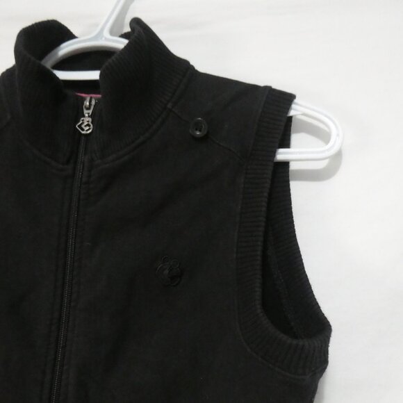 GROGGY | small | Black Sleeveless Zip-Up Sweatshirt Vest | Zip-Up Pockets - Picture 5 of 16